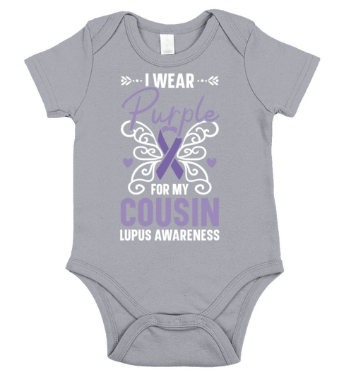 I Wear Purple For My Cousin Lupus Awareness Short Sleeve Baby One-Piece