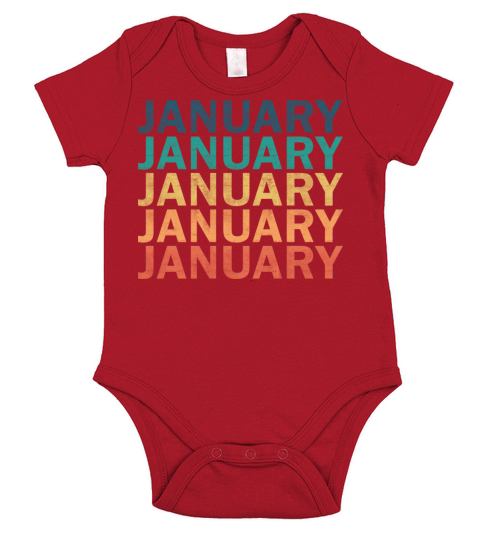 January Name T Shirt - January Vintage Retro Name Short Sleeve Baby One-Piece