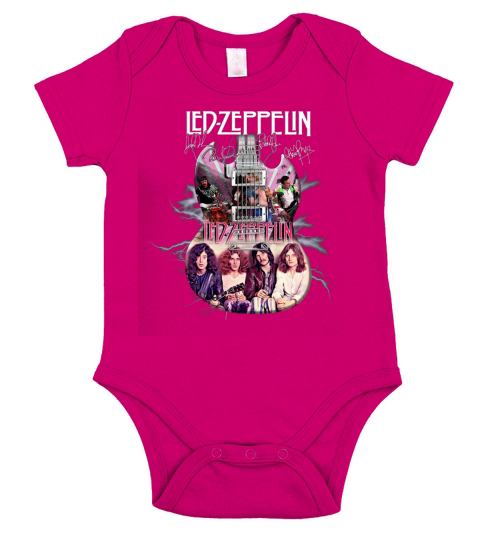 Led Zeppelin Guitar Signatures shirt Short Sleeve Baby One-Piece