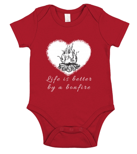Life is better by a bonfire Camping Outdoor Retro Short Sleeve Baby One-Piece