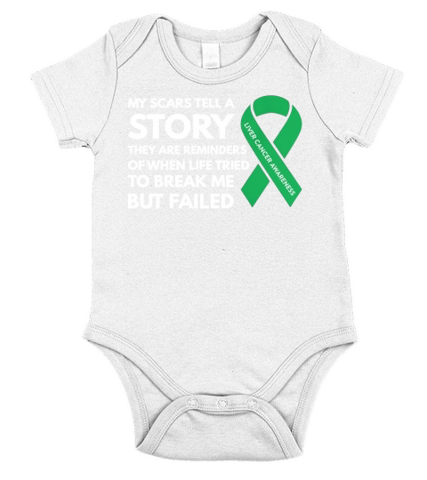 Liver Cancer Awareness Amber Ribbon Warrior Shirt Short Sleeve Baby One-Piece