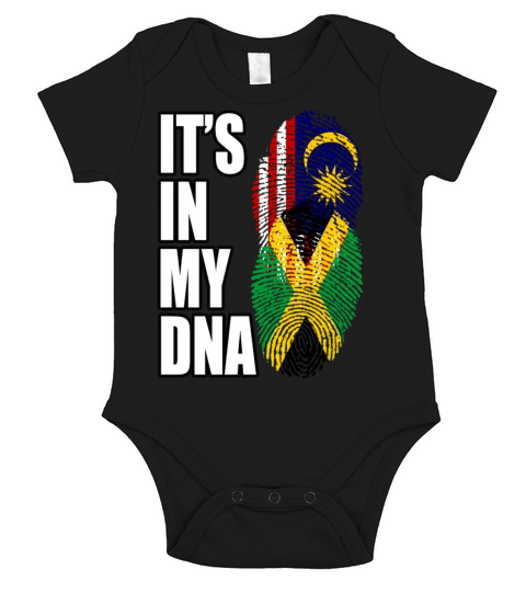 Malaysian And Jamaican Mix Heritage DNA Flag Short Sleeve Baby One-Piece