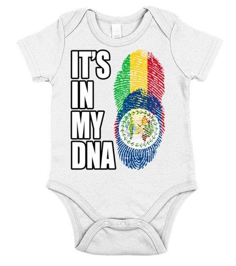 Malian And Belizean Mix Heritage DNA Flag Short Sleeve Baby One-Piece