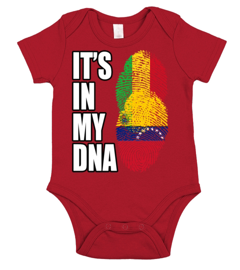 Malian And Venezuelan Mix Heritage DNA Flag Short Sleeve Baby One-Piece