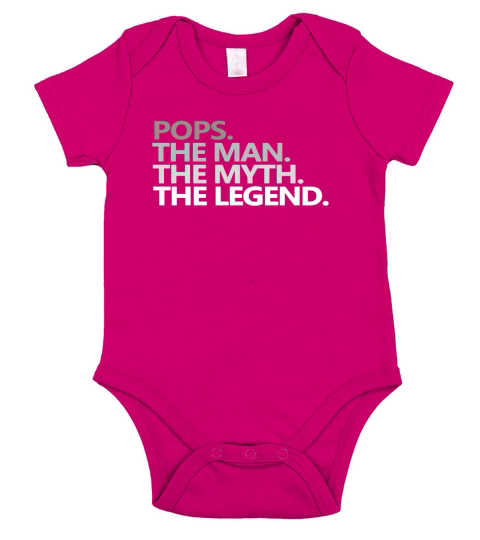 Mens Fathers Day Dad T Shirt POPS THE MAN THE MYTH THE LEGEND Black Men Short Sleeve Baby One-Piece