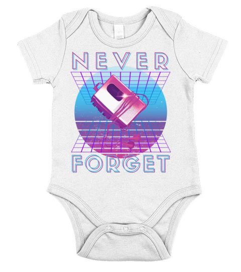 Never Forget Retro 80s 90s Nostalgia Short Sleeve Baby One-Piece