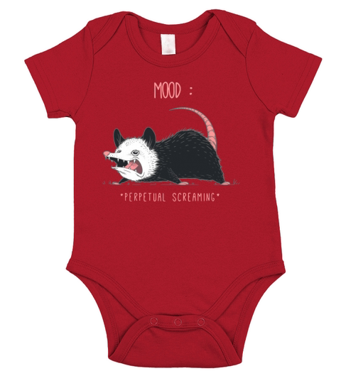 opossum Mood perpetual screaming Short Sleeve Baby One-Piece