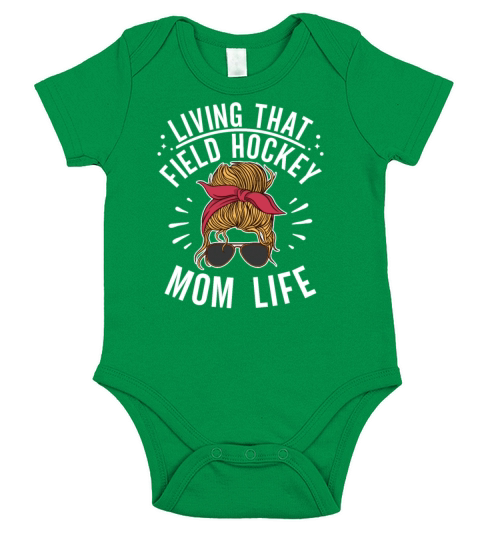 Retro Field Hockey Mom Short Sleeve Baby One-Piece