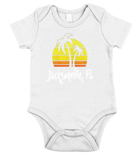 Retro Jacksonville T-shirt Florida Beach Shirt Short Sleeve Baby One-Piece