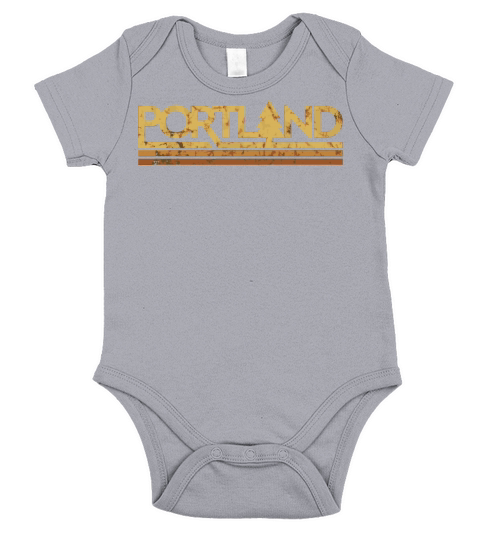 Retro Vintage Portland Oregon Short Sleeve Baby One-Piece