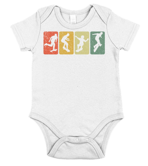 Retro Vintage Skating Board Skate Skateboard Short Sleeve Baby One-Piece