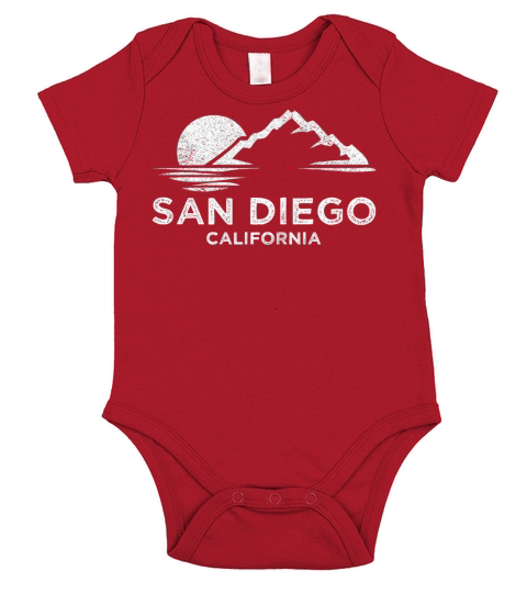 San Diego Ca Retro Vintage Southern California Short Sleeve Baby One-Piece