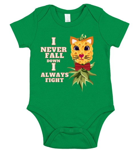 upside down pineapple with kitty cat funny face Short Sleeve Baby One-Piece
