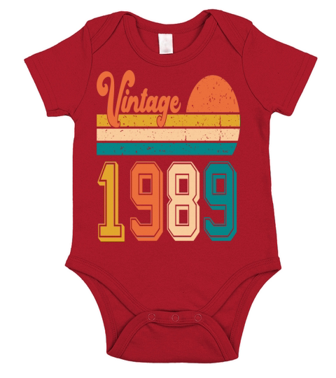 Vintage 1989 birthday gift Short Sleeve Baby One-Piece