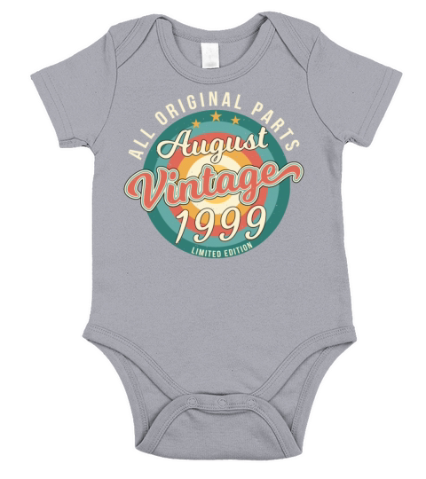 Vintage August 1999 Short Sleeve Baby One-Piece