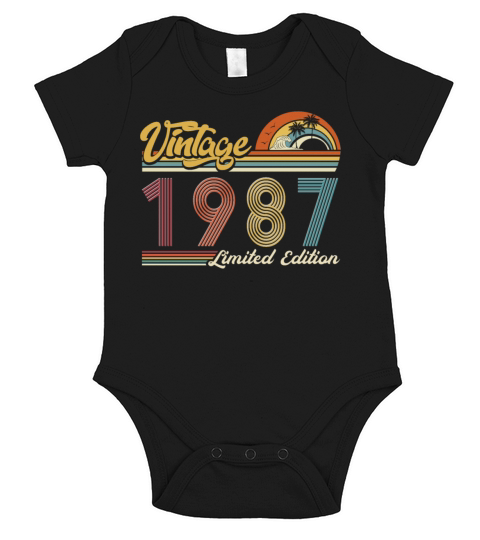Vintage "Limited Edition" Vintage 1987 Birthday Short Sleeve Baby One-Piece