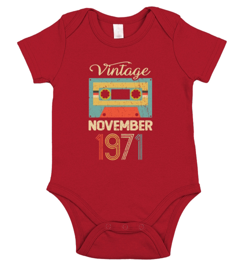Vintage November 1971 50th Birthday 50 Year Gift Short Sleeve Baby One-Piece