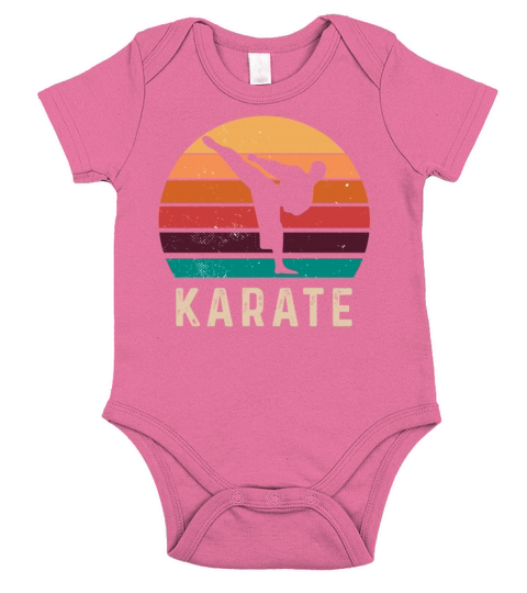 Vintage Retro Karate Short Sleeve Baby One-Piece