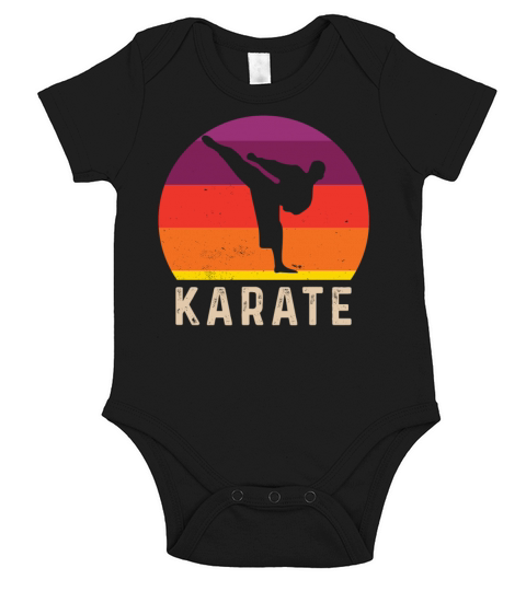 Vintage Retro Karate Short Sleeve Baby One-Piece