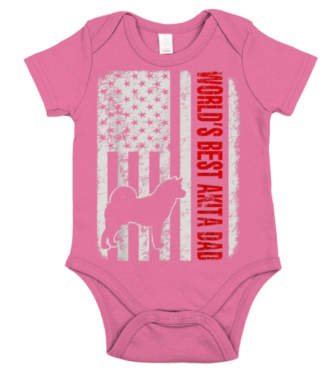 World’s Best Akita Dad American Flag shirt Short Sleeve Baby One-Piece