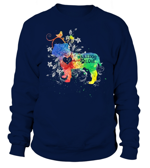 English Bulldog Love Watercolor Sweatshirt Unisex