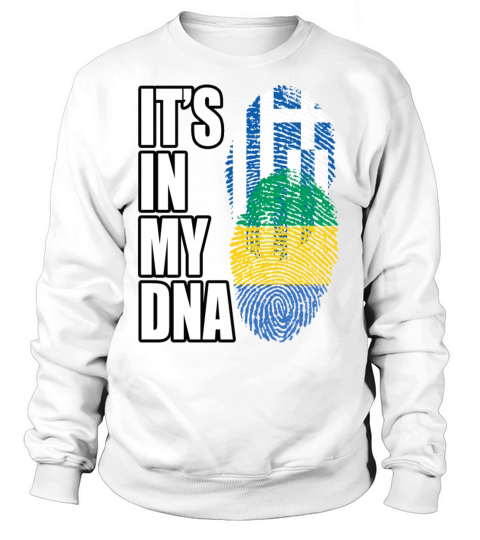 Greek And Gabonese Mix Heritage DNA Flag Sweatshirt Unisex