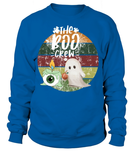Halloween Boo Crew Ghost Retro Sunset Sweatshirt Unisex