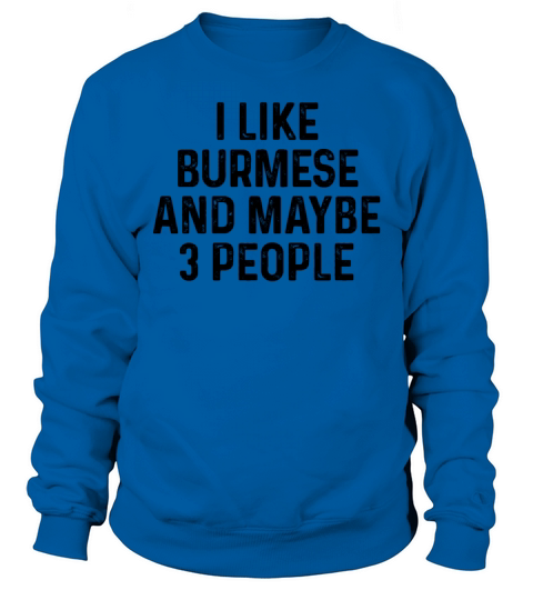 I Like Burmese And Maybe 3 People Cat Lover Gift Sweatshirt Unisex