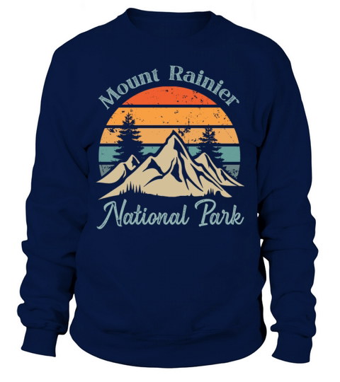 Mount Rainier National Park Retro Vintage Mountain Sweatshirt Unisex