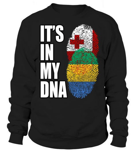 Tongan And Gabonese Mix Heritage DNA Flag Sweatshirt Unisex