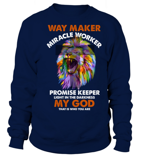 Vintage Quote Lion Cross Light Colorful Waymaker M Sweatshirt Unisex