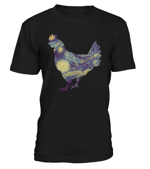 Chicken Shirt Farm Van Gogh Starry Night Funny T-Shirt T-Shirt Unisex