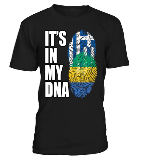 Greek And Gabonese Mix Heritage DNA Flag T-Shirt Unisex