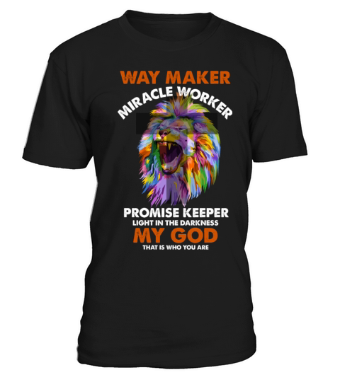 Vintage Quote Lion Cross Light Colorful Waymaker M T-Shirt Unisex