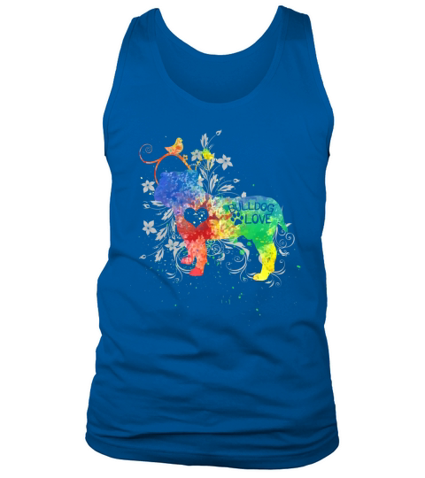 English Bulldog Love Watercolor Tank Top Unisex