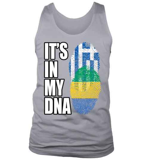 Greek And Gabonese Mix Heritage DNA Flag Tank Top Unisex