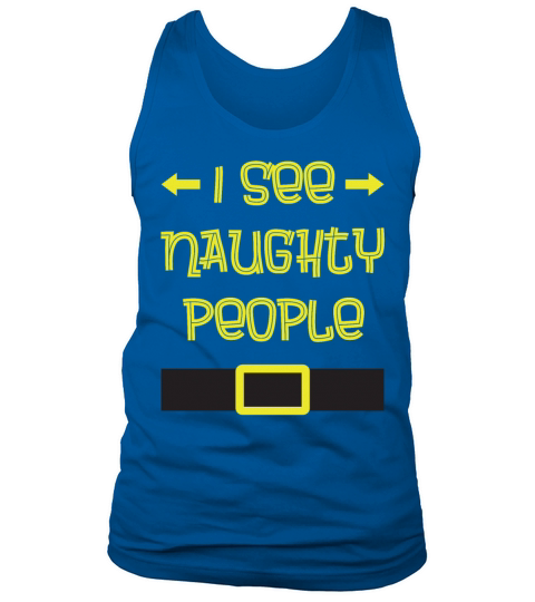 Merry Christmas I See Naughty People Funny Santa Claus Christmas Tank Top Unisex