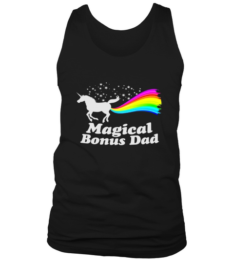 Magical Bonus Dad Unicorn Farting Rainbow T Shirt -Funny Tee Black Youth Tank Top Unisex
