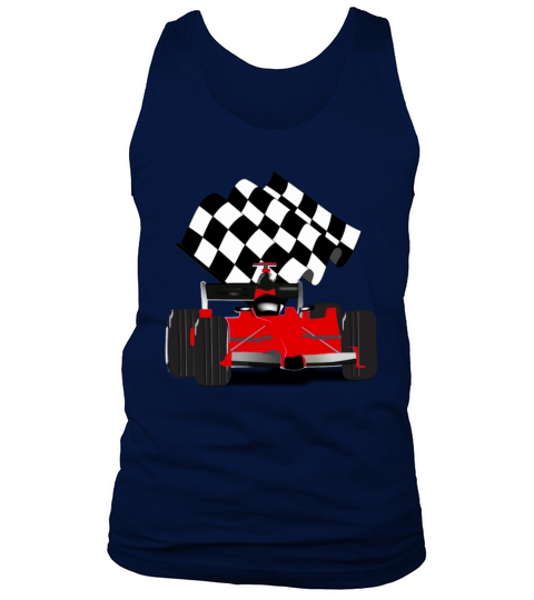Red Race Car with Checkered Flag Tank Top Unisex