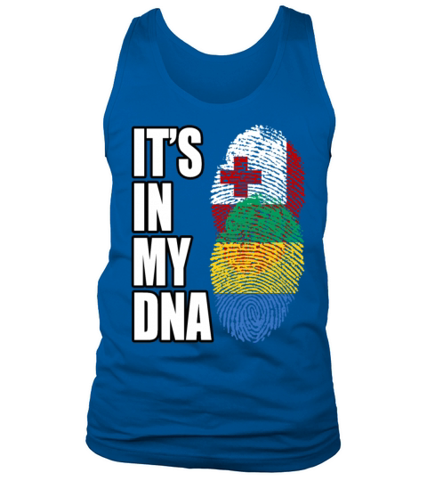 Tongan And Gabonese Mix Heritage DNA Flag Tank Top Unisex