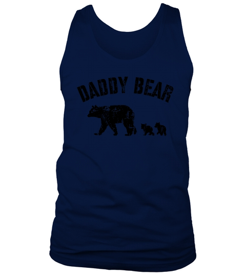Vintage Daddy Bear with 2 Two Cubs Dad Father Papa T-Shirt Tank Top Unisex