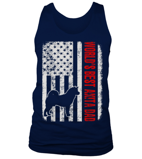 World’s Best Akita Dad American Flag shirt Tank Top Unisex