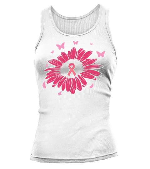 Flower Breast Cancer Awareness Ribbon Wear Pink Tank top Woman