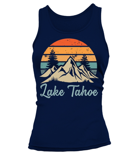 Lake Tahoe Retro Vintage Mountain Sunset Outdoors Tank top Woman