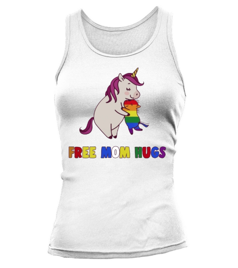 Proud Ally Free Unicorn Mom Hugs LGBT Pride Love Heart Tshi shirt Tank top Woman