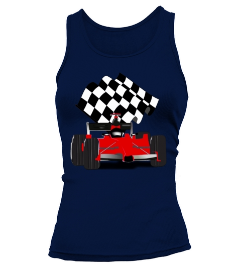 Red Race Car with Checkered Flag Tank top Woman