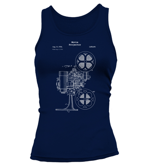 Vintage Movie Projector Blueprint Shirt - Film Cinema Video Tank top Woman