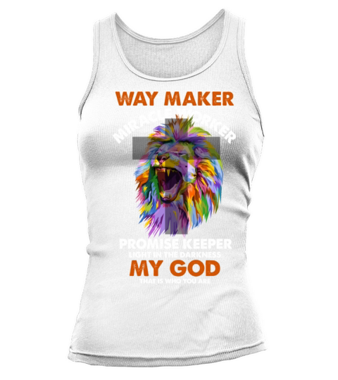 Vintage Quote Lion Cross Light Colorful Waymaker M Tank top Woman