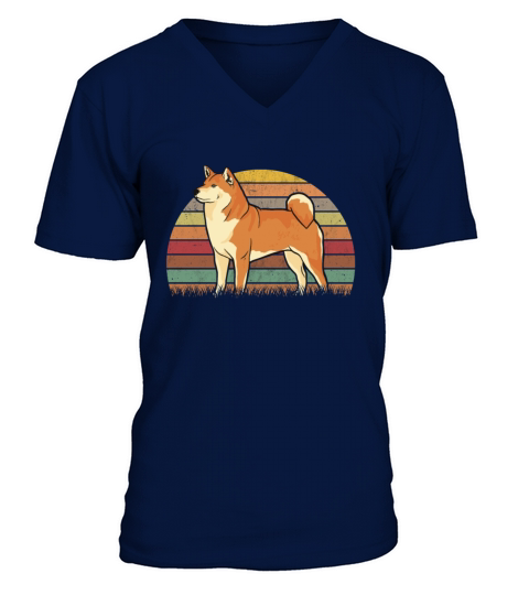 Akita Inu Vintage Shiba Retro V-Neck T-shirt