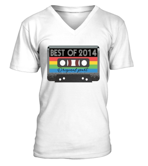 Best Of 2014 Vintage Cassette Retro Birthday V-Neck T-shirt